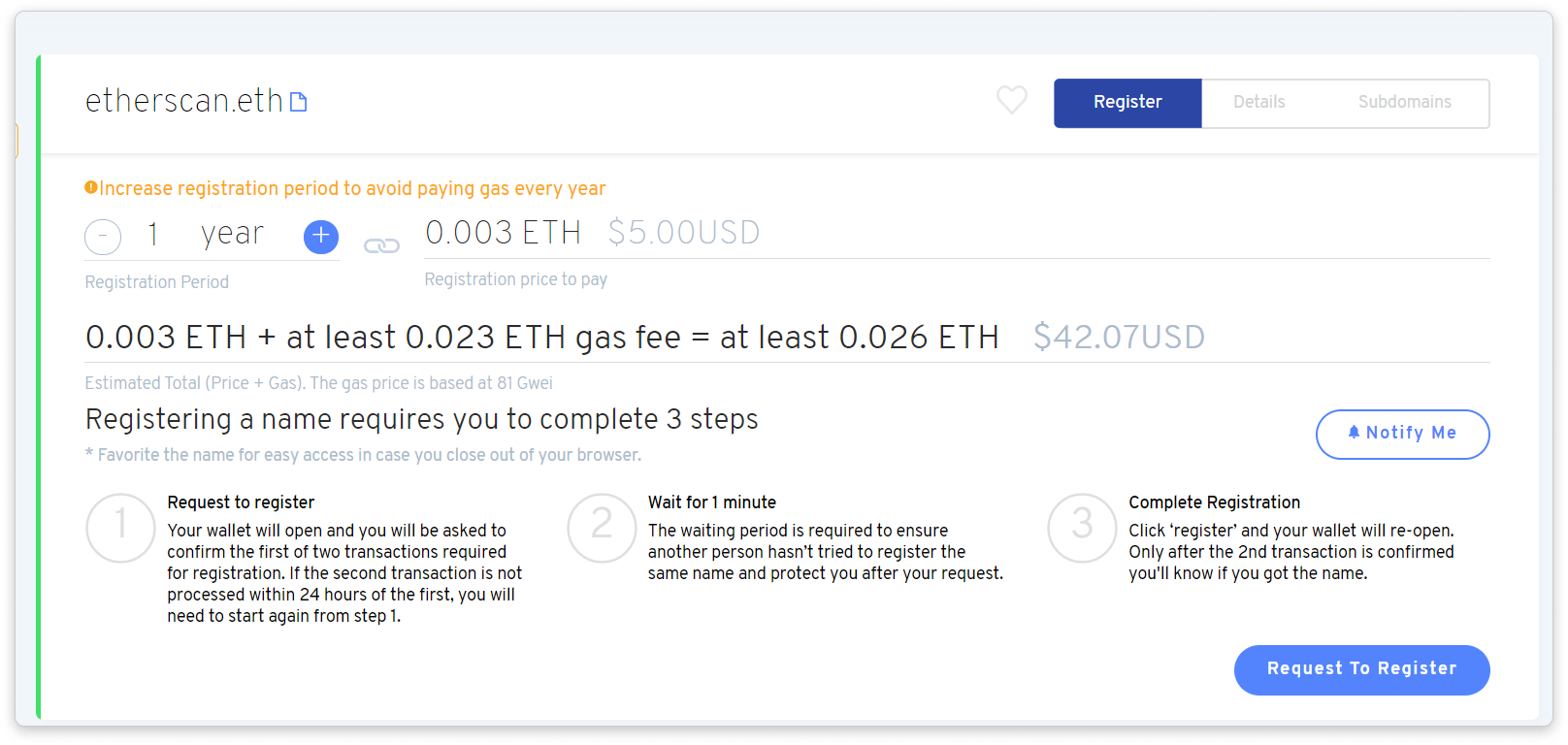 Buy ENS Domain